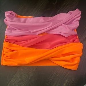 Micas Contrast Twisted Front Tube Top